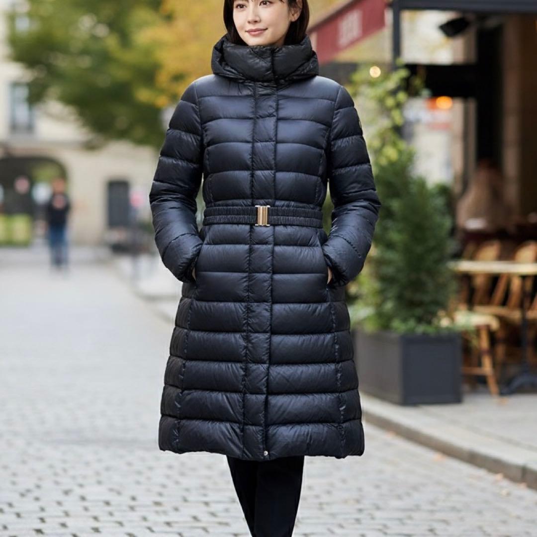 HERNO ヘルノ ロングダウンコート 42サイズL相当 ネイビー - メルカリ