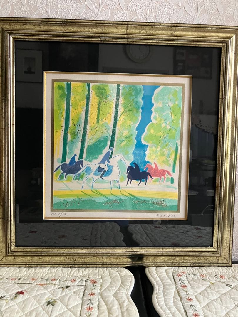 50部限定　S. ラシス　リトグラフ 「木陰」8/50