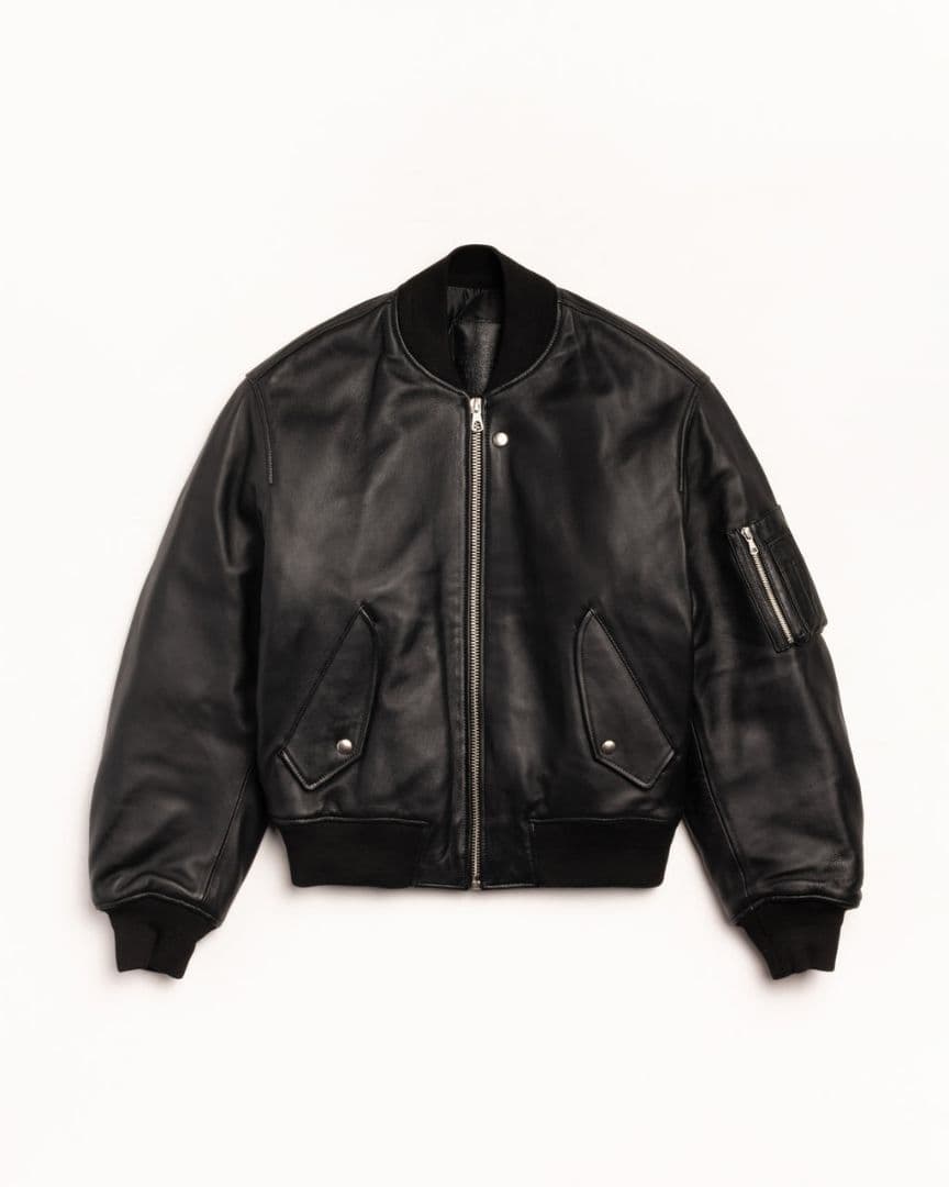 STUSSY LEATHER BUILT BOMBER Lレザージャケット