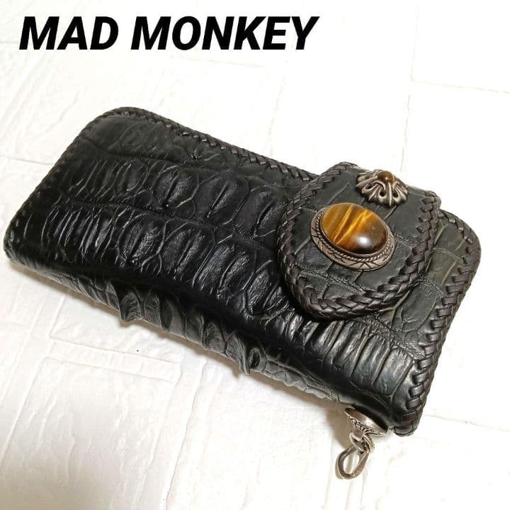 1979 MAD MONKEY 長財布 クロコダイル タイガーアイ コンチョ 1979 MAD MONKEY 長財布 クロコダイル タイガーアイ コンチョ