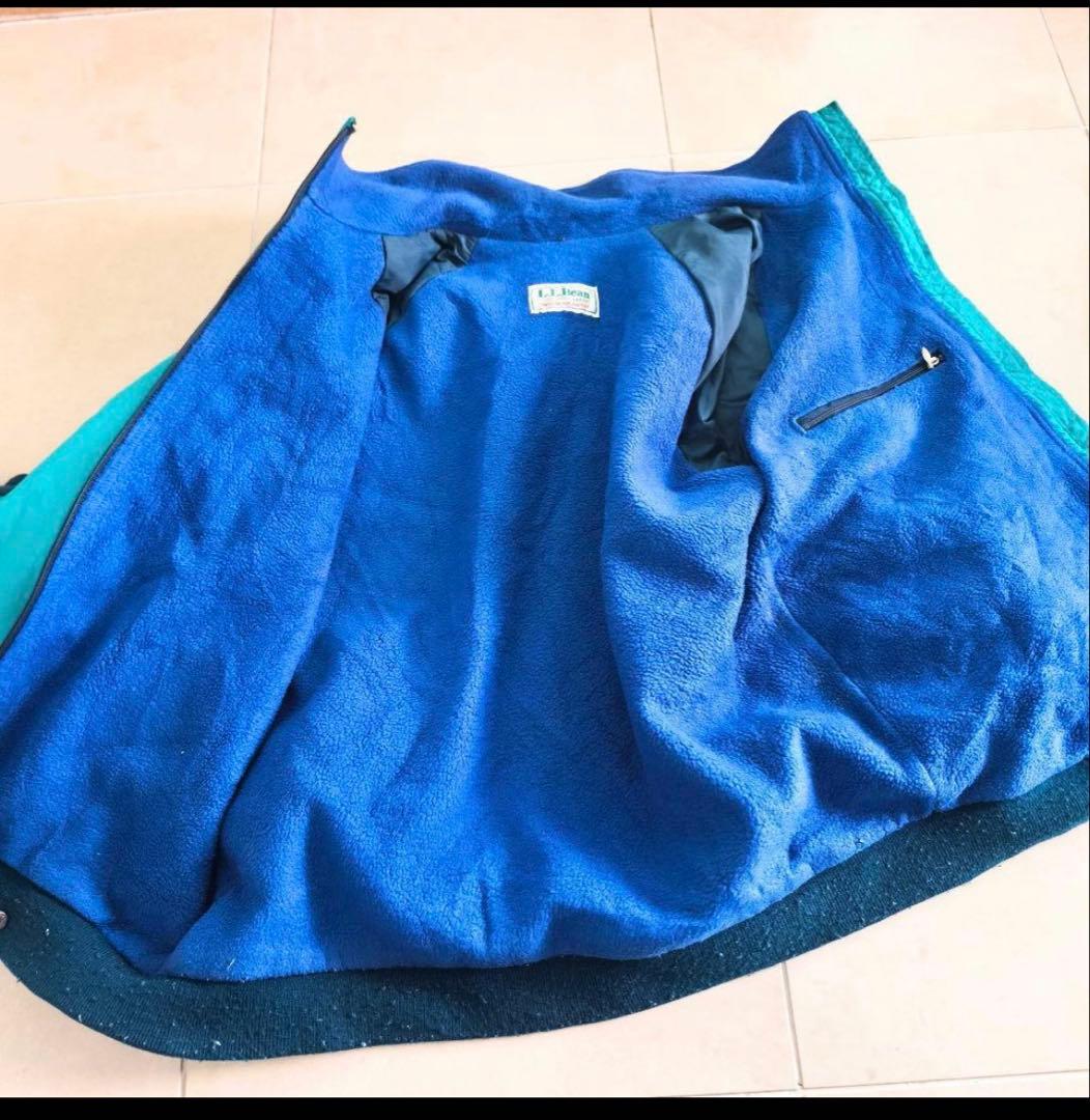 90s 名作LLBean ウォームアップジャケット 裏フリース 希少配色レア