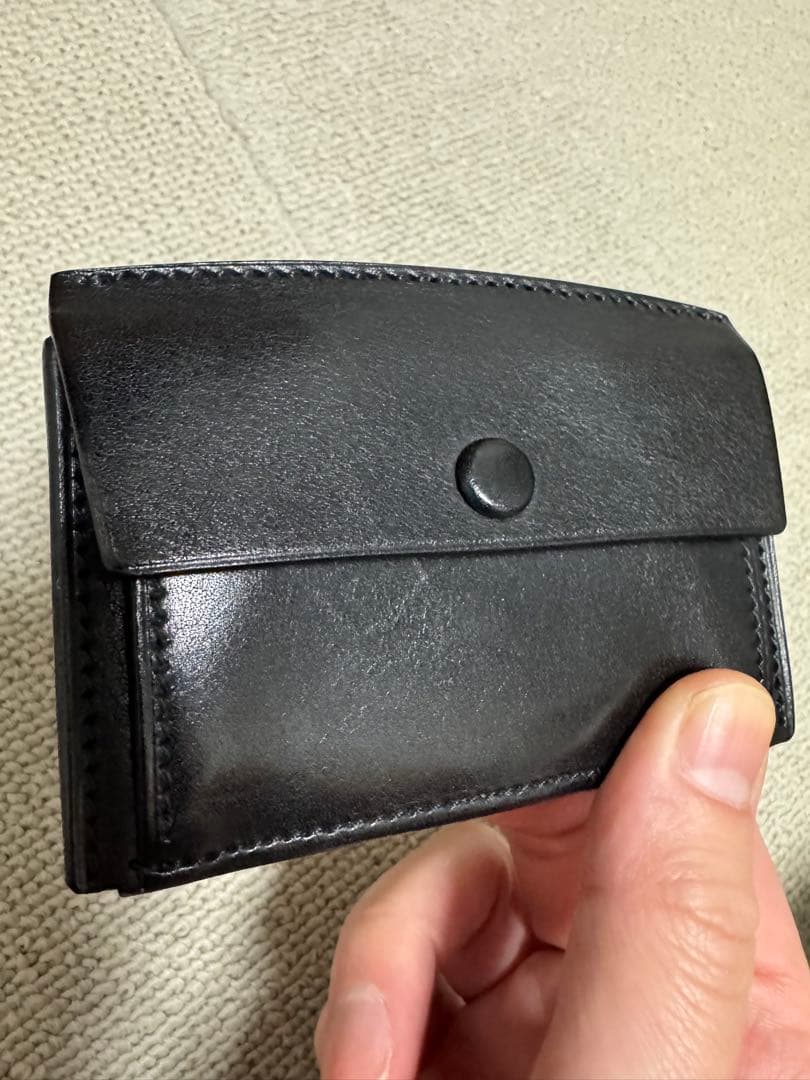 お*ん様 【最終値下げ！】 万双 厚コバ コンパクト財布 ブラック 美品