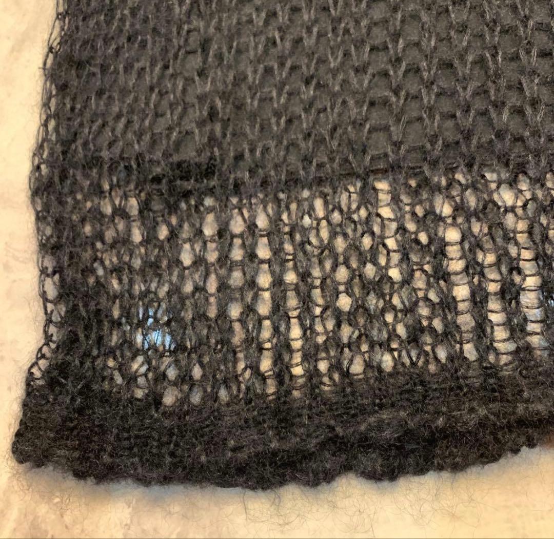 しーちゃん様N°21 イタリア モヘア シルク レース ロング スカート 黒