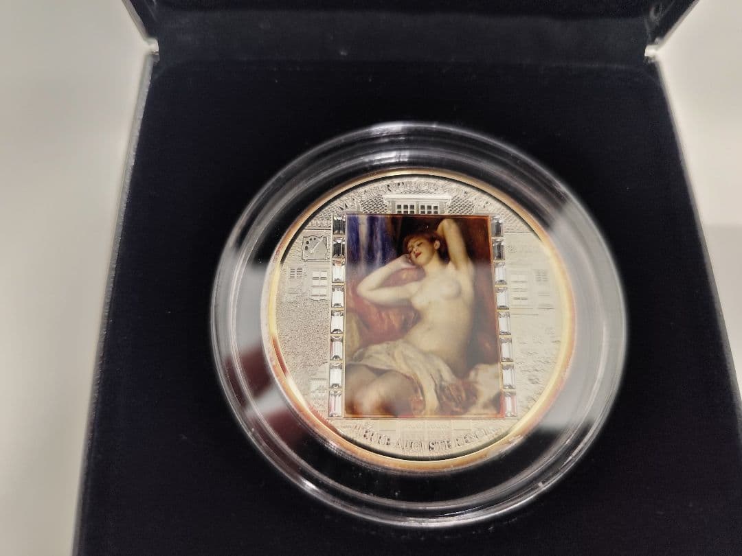 ルノワール作品 眠る水浴女 カラー銀貨 2012 年