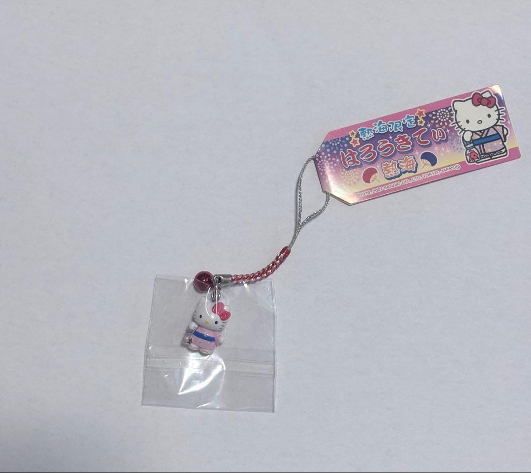 レア　ハローキティ　ご当地　静岡 熱海限定 花火大会　ストラップ　根付　2007 ご当地キティ・ストラップ・静岡 熱海限定・花火大会ver・サンリオ