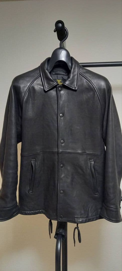 HOUSTON ブラック レザーコーチジャケット Lサイズ