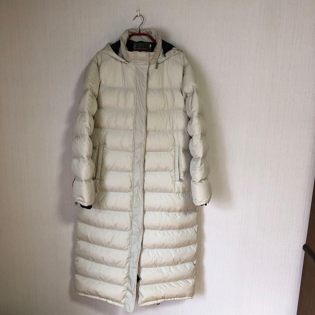 PRADA SPORT【プラダ 】 ロングダウンコート 赤ロゴ