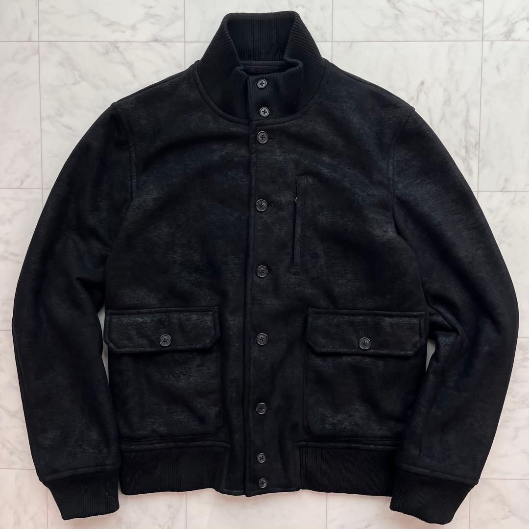 BEAMS y2k スエードブルゾン 裏ボア　短丈 スタジャン風　黒 BEAMS HEART（ビームス ハート） ブルゾン アウター 「完売間近