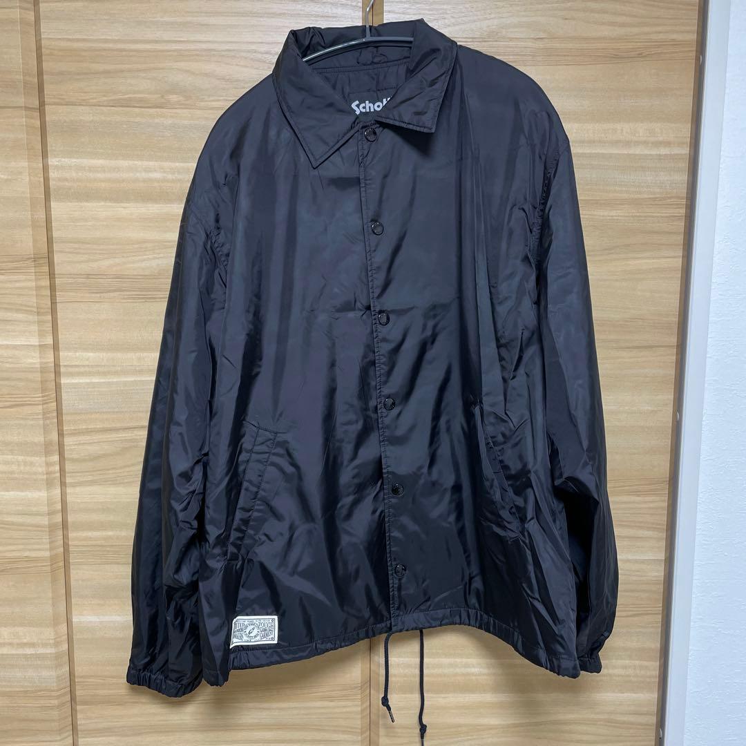 【試着のみ】Schott ブラックナイロンコーチジャケット