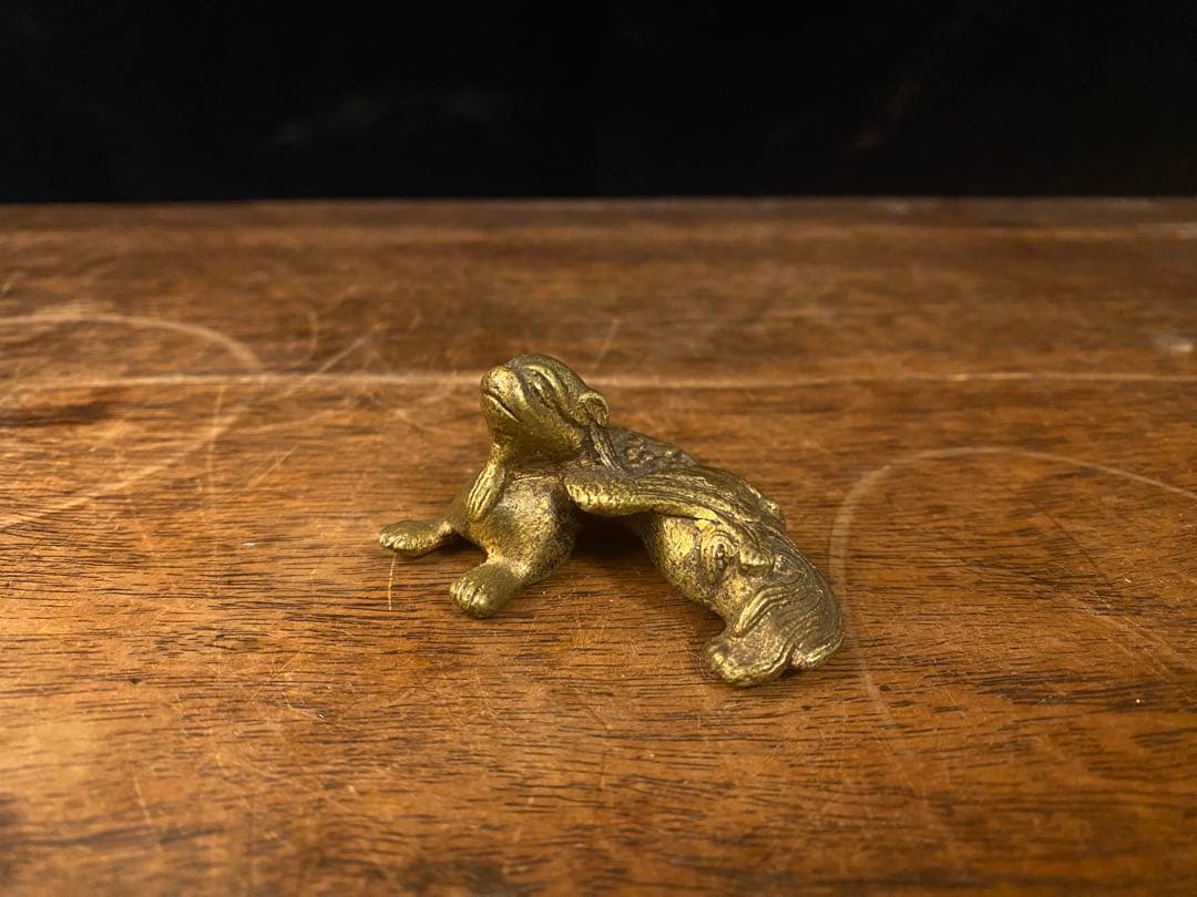 中国　真鍮製貔貅置物　文鎮　ペーパーウェイト