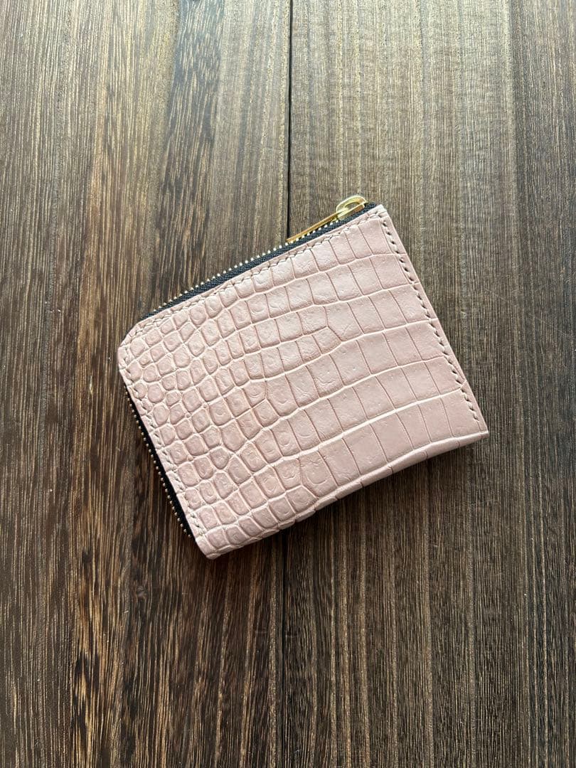ヌメクロコダイル　ポロサス　コンパクトウォレット　限定品　L字ファスナー