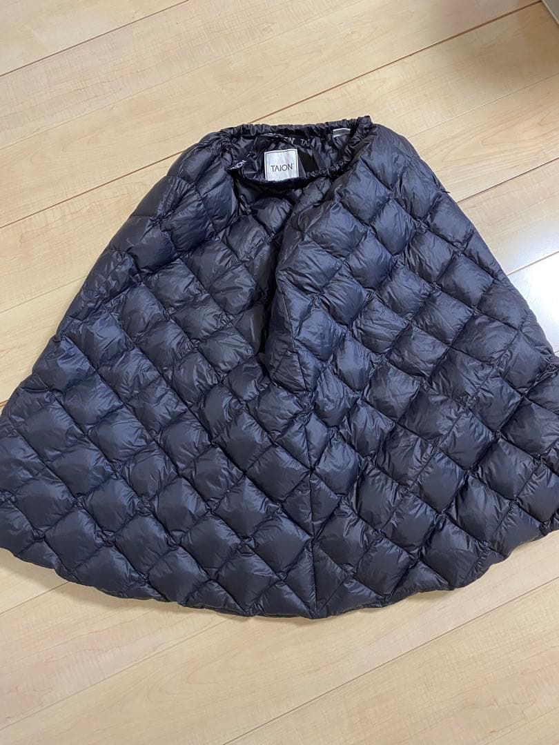 TAION ブラック キルティング ロングスカート