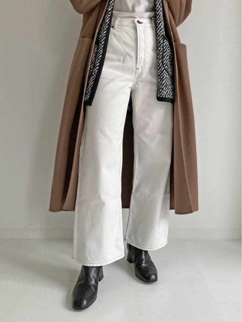 新品☆ セミワイド デニムパンツ ホワイト DESPRES デプレ ¥26400