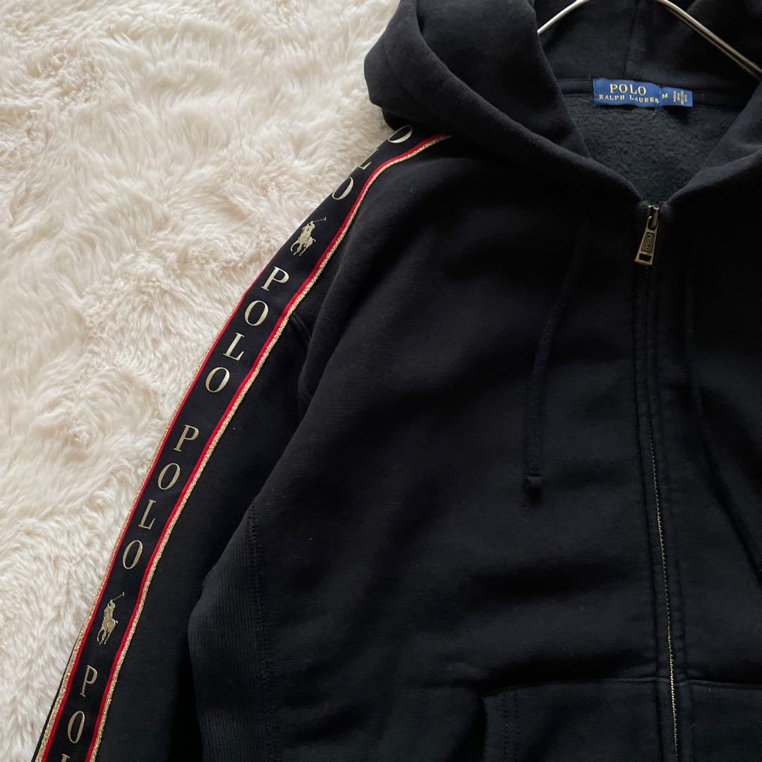 ポロラルフローレン M ゴールドビッグポニー ロゴライン フルジップ