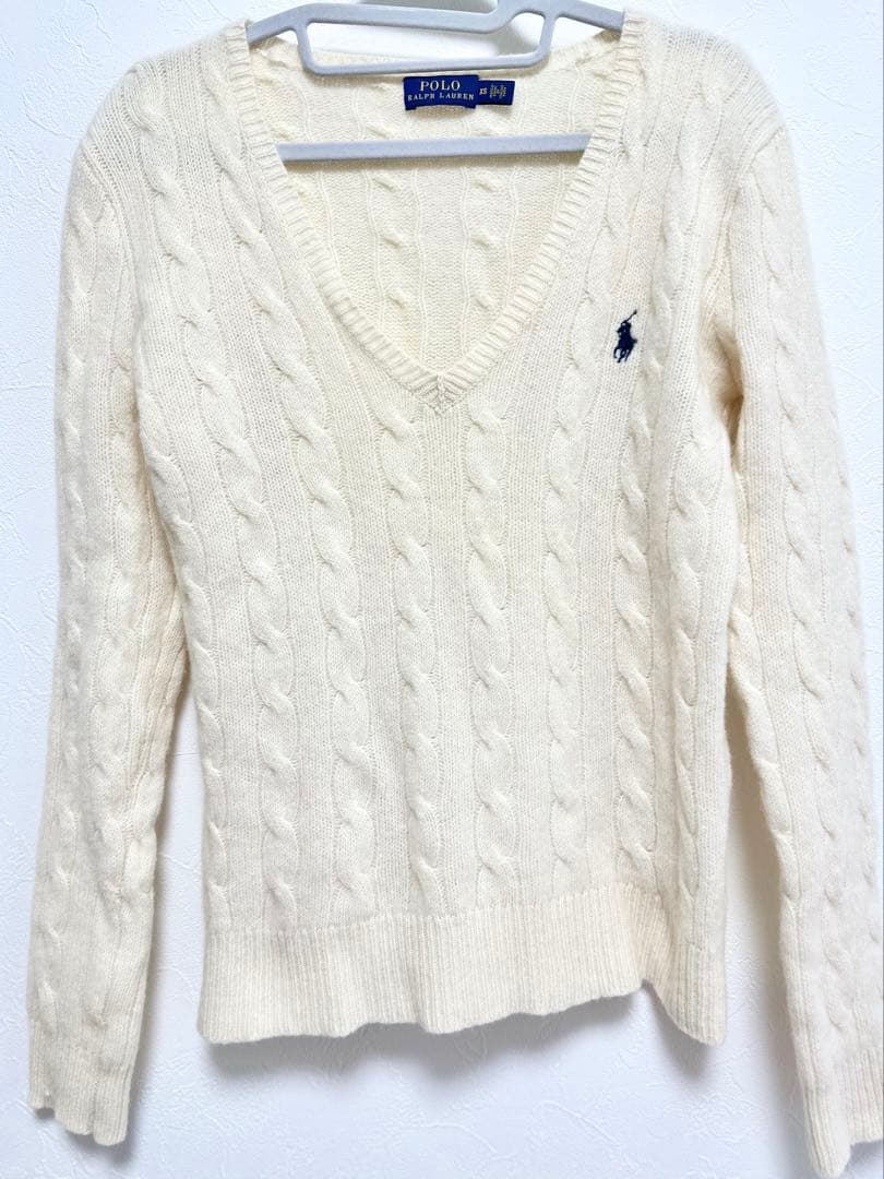 Polo Ralph Lauren ラルフローレン セーター XS アイボリー - メルカリ