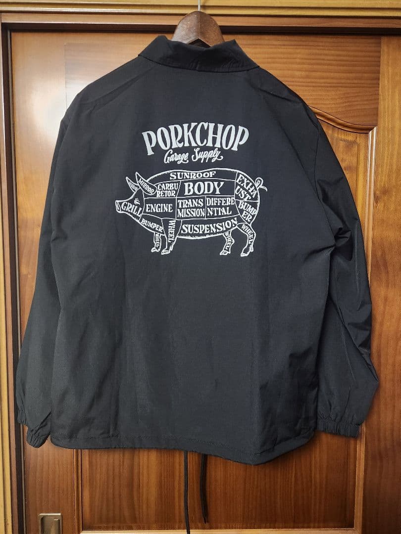 Porkchop ポークチョップ 黒 ブラック コーチジャケット L PORKCHOP GARAGE SUPPLY - BOA COACH JKT (BLACK) / ボアインナー