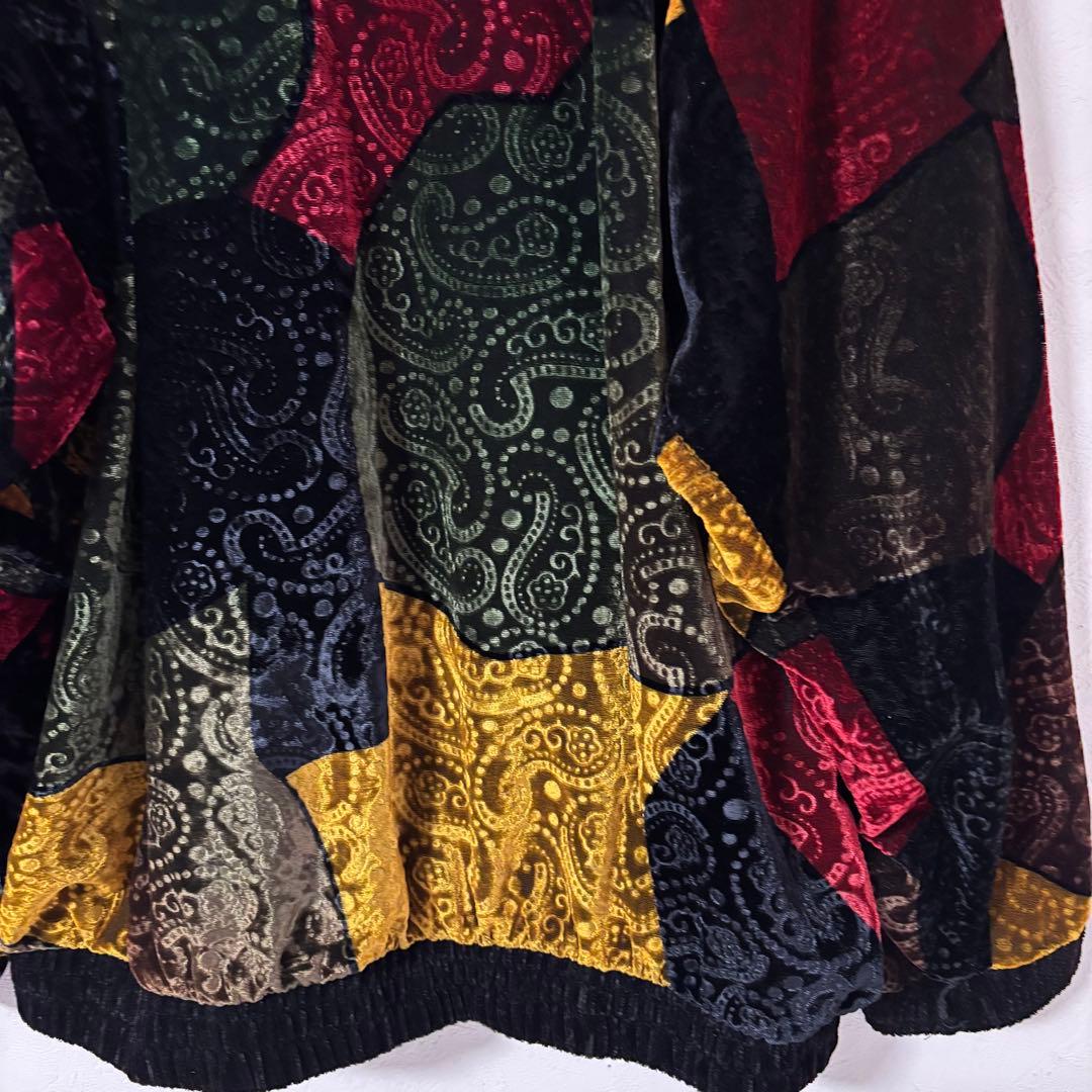 Jackie Vital ヴィンテージ ベロアジャケット フルジップ ペイズリー