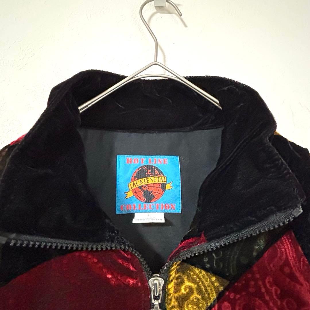 Jackie Vital ヴィンテージ ベロアジャケット フルジップ ペイズリー