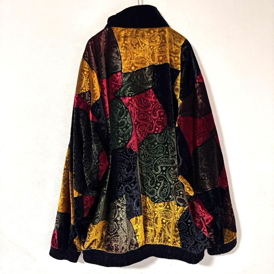 Jackie Vital ヴィンテージ ベロアジャケット フルジップ ペイズリー