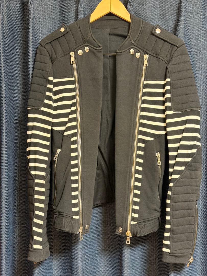 BALMAIN バルマン コットン ライダースジャケット XS