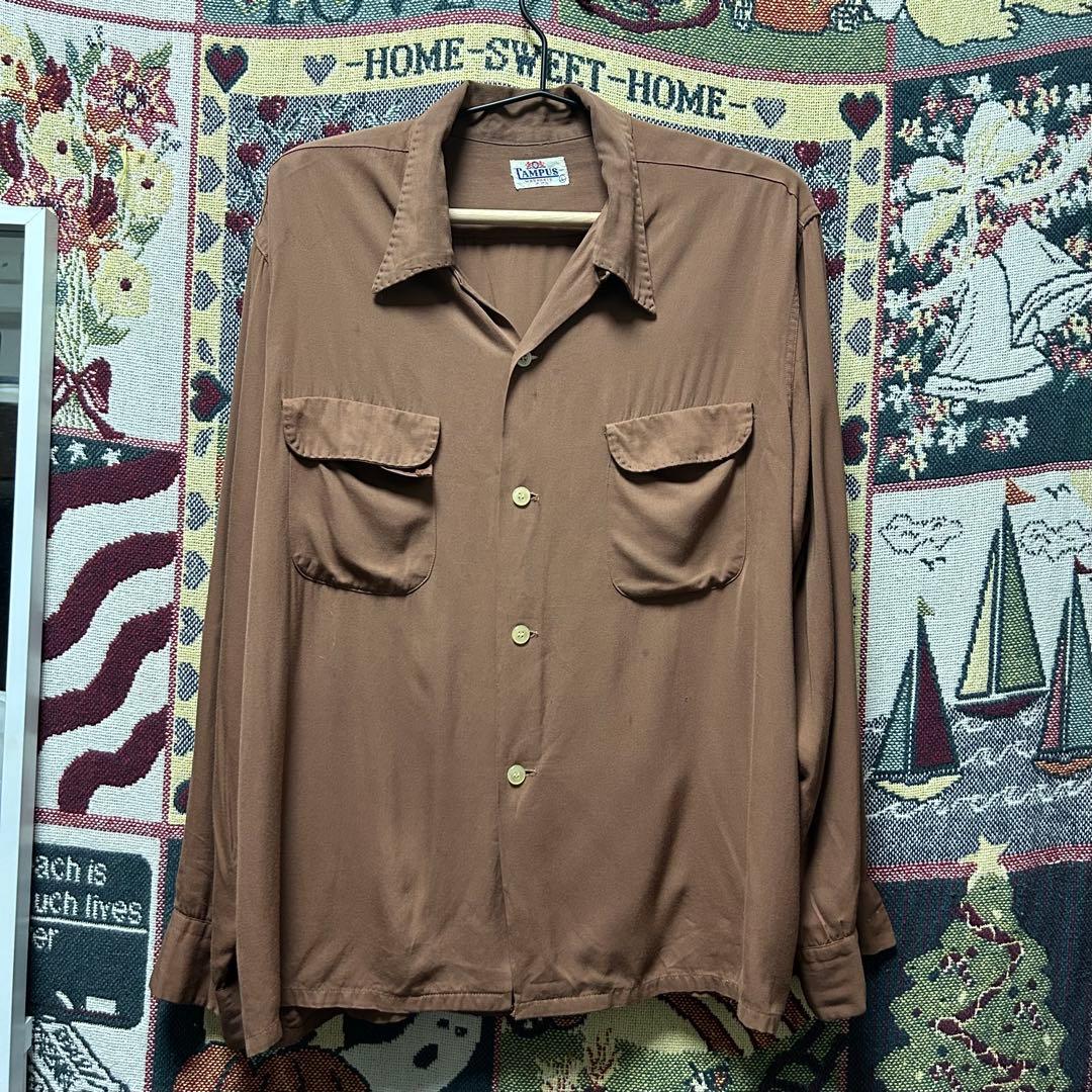 Y*A様 50s レーヨンギャバシャツ ハンドステッチCAMPUS 50s Campus レーヨンギャバ ロカビリー ハンドステッチ - メルカリ