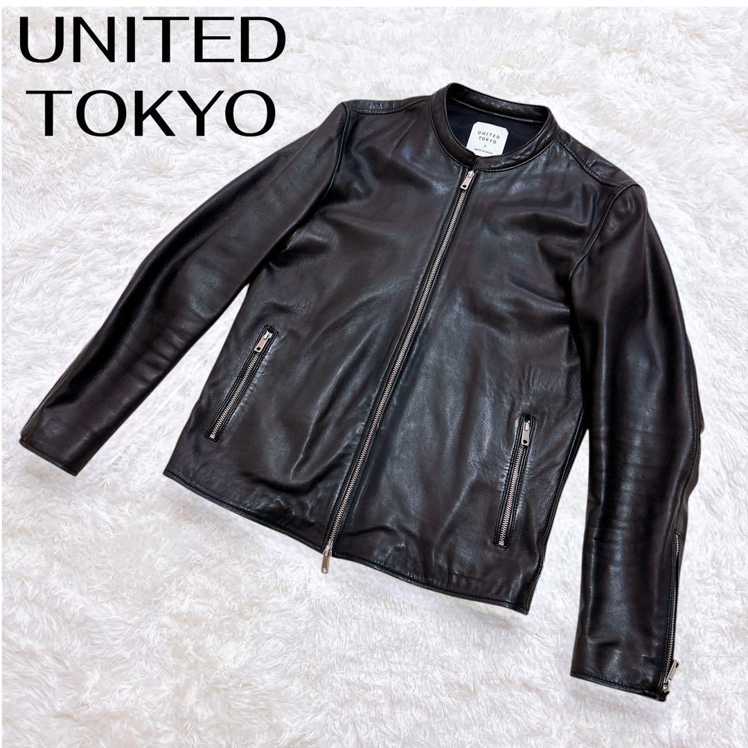 【美品】UNITED TOKYO ラムレザー ジャケット ブラック M 中古・古着通販】UNITED TOKYO (ユナイテッドトーキョー) ラムレザー