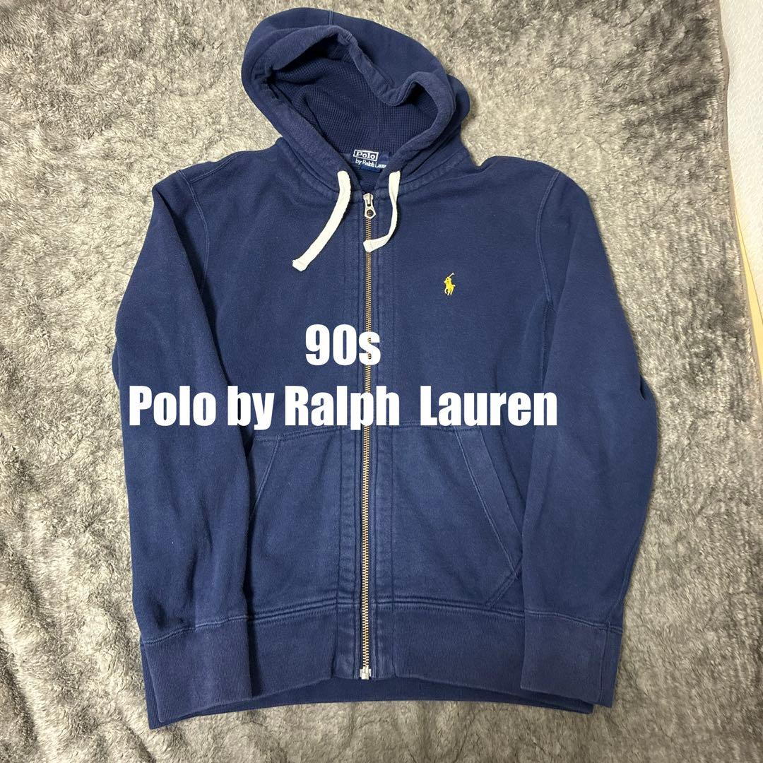 【極美品】90s ラルフローレン ジップパーカー 裏サーマル 肉厚