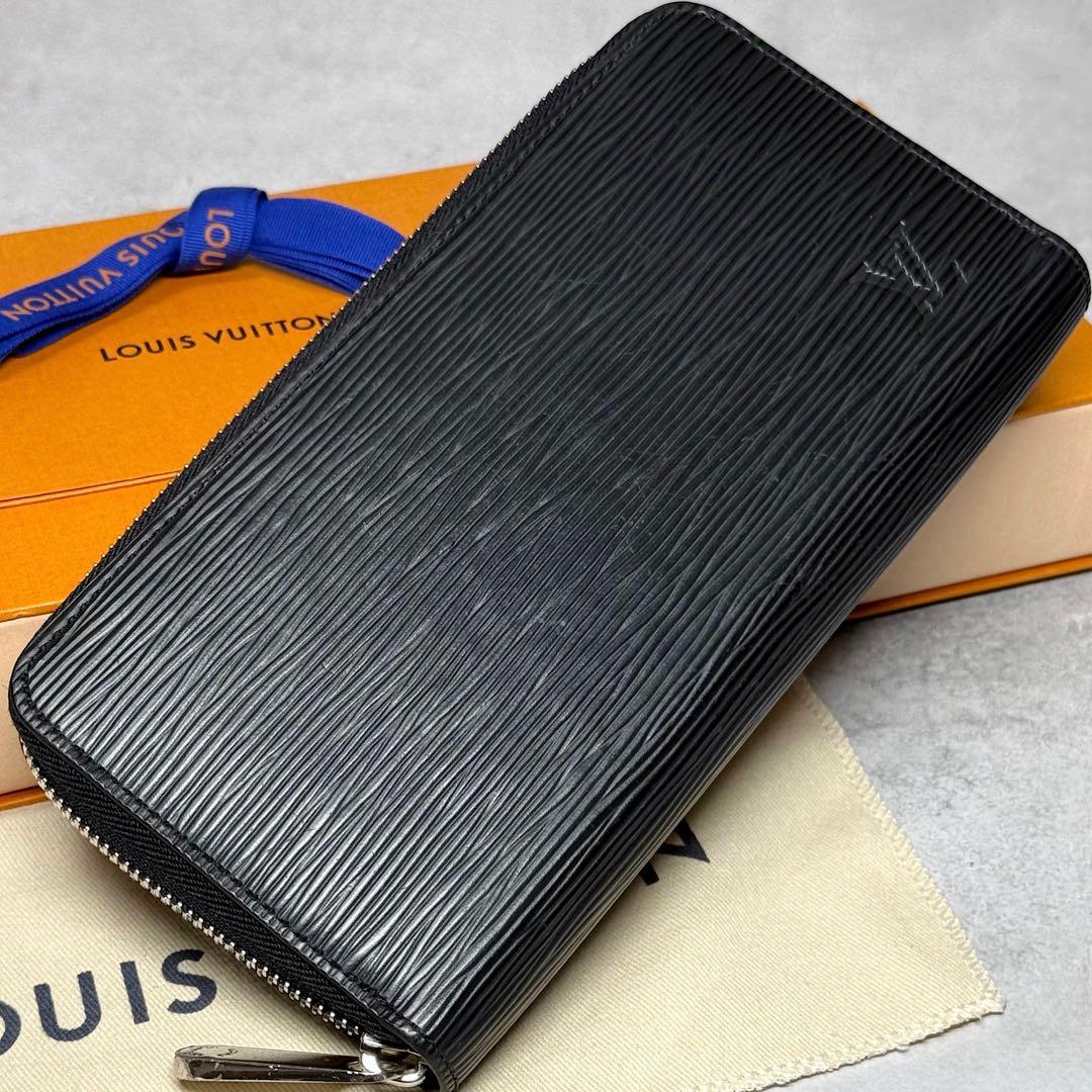 超美品 RFID ルイヴィトン エピ ノワール ジッピーウォレット 長財布 LOUIS VUITTON ルイヴィトン エピ ノワール シルバー金具 ジッピー