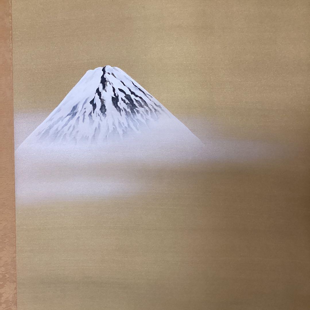 安田靫彦 絹本着色掛軸一幅 【武者之図】 共箱 肉筆画 軸先紫檀 模写
