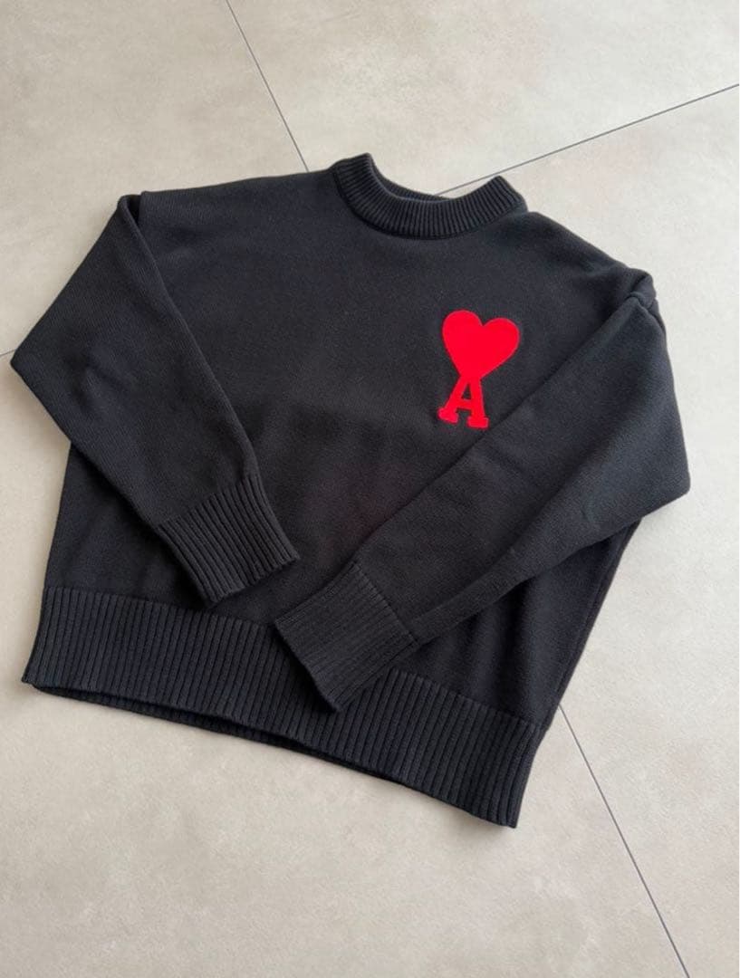 アミパリ ブラック ニットセーター アミパリス Ami Paris ニット セーター ブラック メンズ AMI PARIS