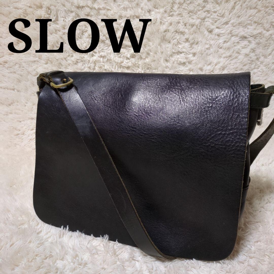 美品！SLOW　レザーショルダーバッグ　メッセンジャーバッグ　ブラック 美品 SLOW スロウ ショルダーバッグ メッセンジャー COLLECTORS