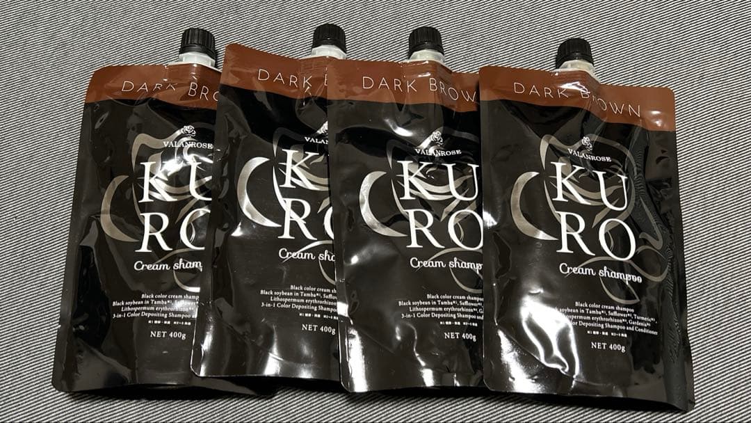 KURO クリームシャンプー ダークブラウン 400g✖️4