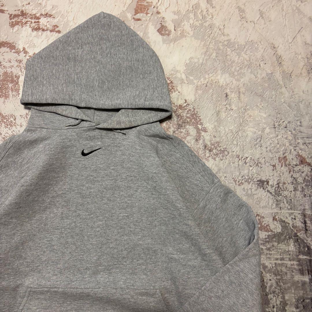 USA製 90's NIKE ナイキ センタースウォッシュ フーディー XL 古着 90s USA製 NIKE センター スウォッシュ ロゴ 刺しゅう スウェット