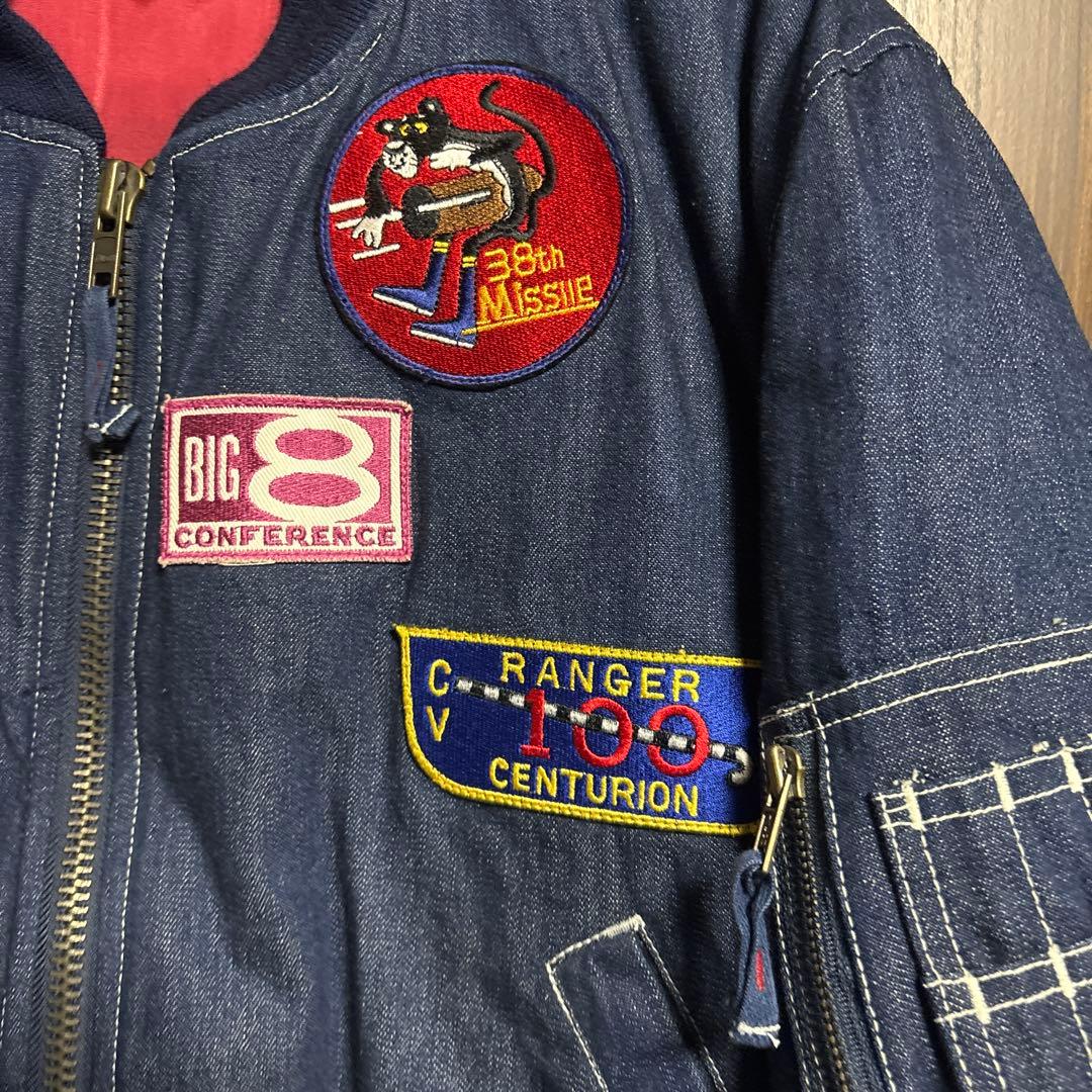 90s ドッグファイト THE DOG FIGHT デニムMA-1ジャケット - メルカリ