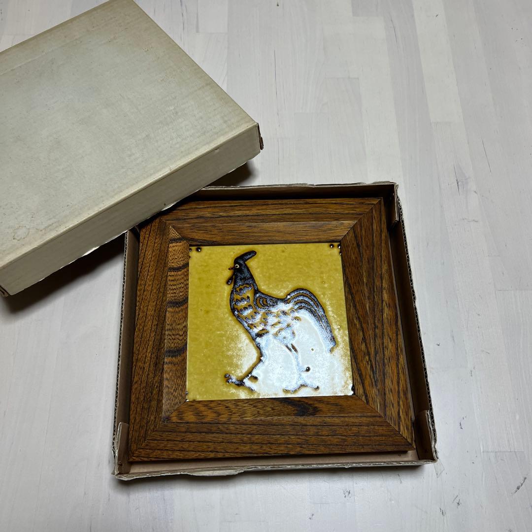 舩木研兒 舩木研児 船木研児 鳥 鶏 陶板画 スリップウェア　民藝 骨董