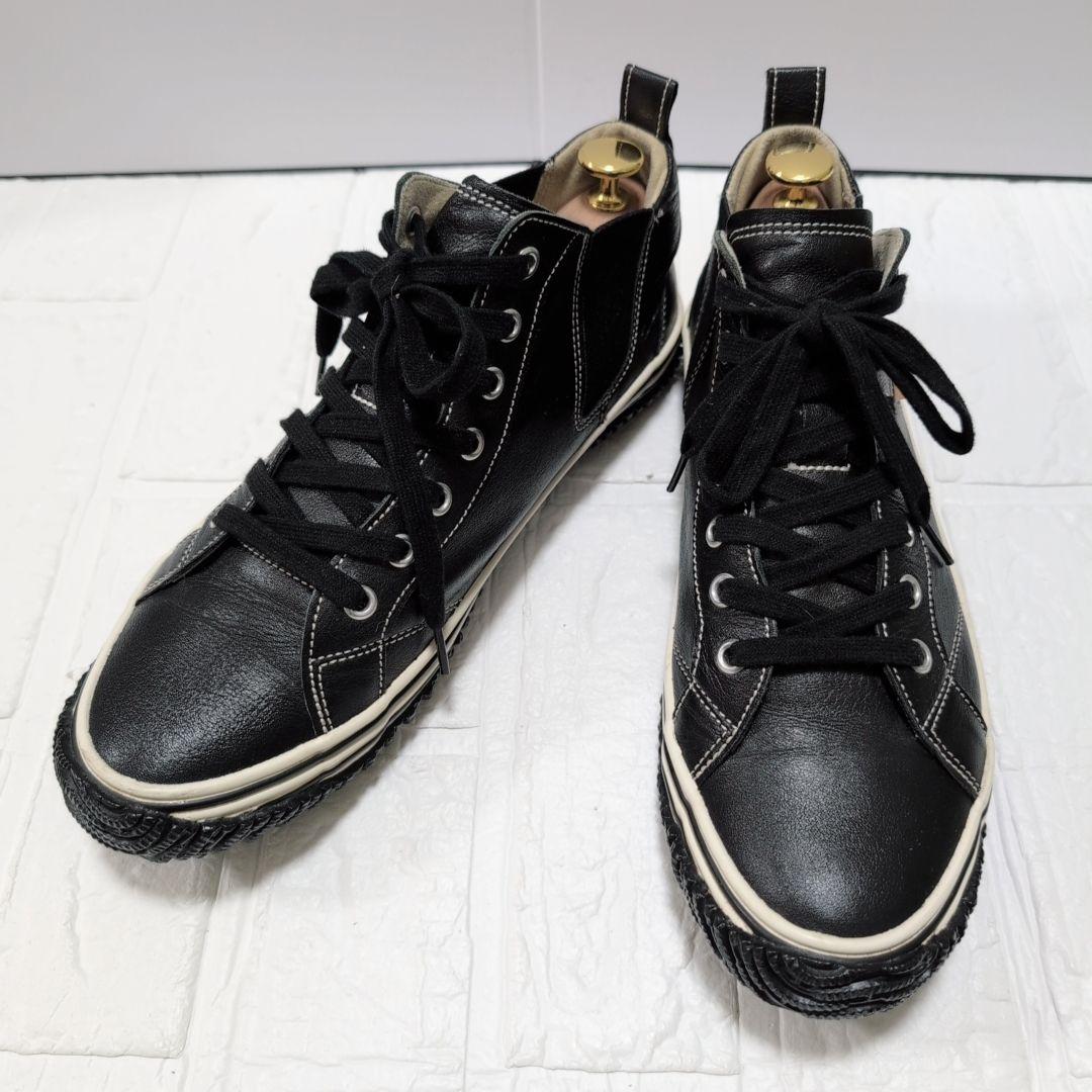 【美品】スピングルムーブ サイドゴア レザー スニーカー 25.5cm