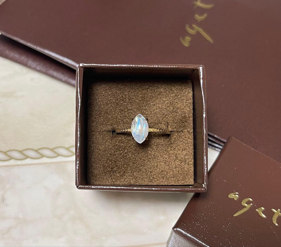 agete ホワイトラブラドライト リング K10 アガット
