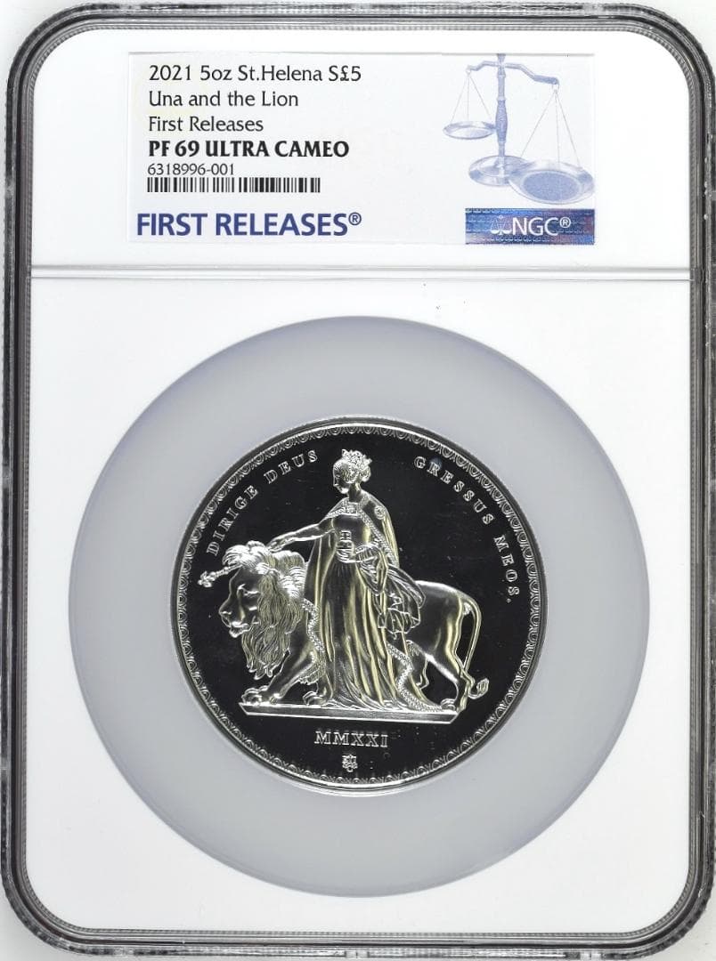 2021年 セントヘレナ ウナとライオン 5オンス銀貨 NGC PF69UCFR