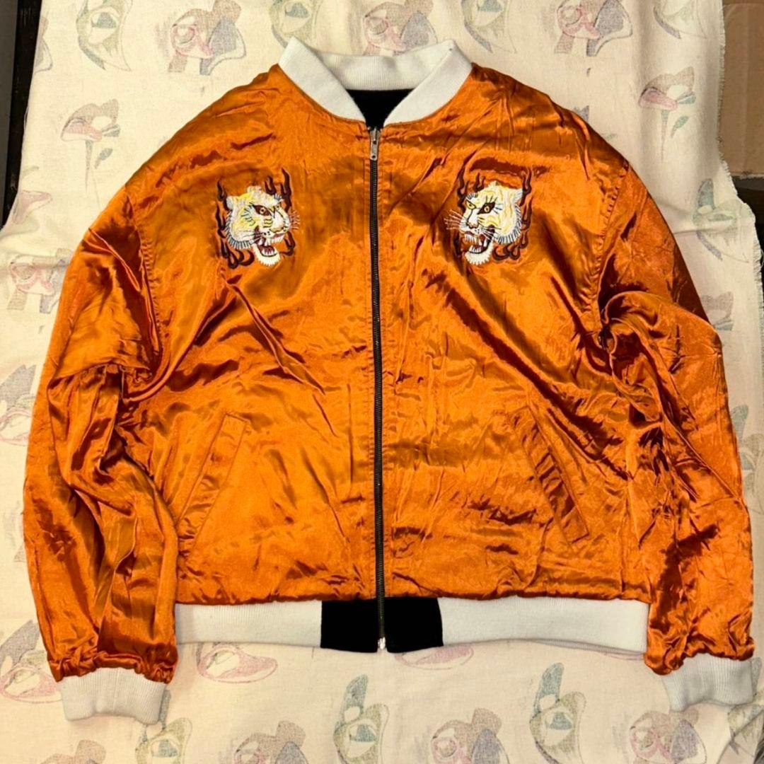 ②希少90'S クリームソーダ creamsoda ピンクドラゴン別珍スカジャン