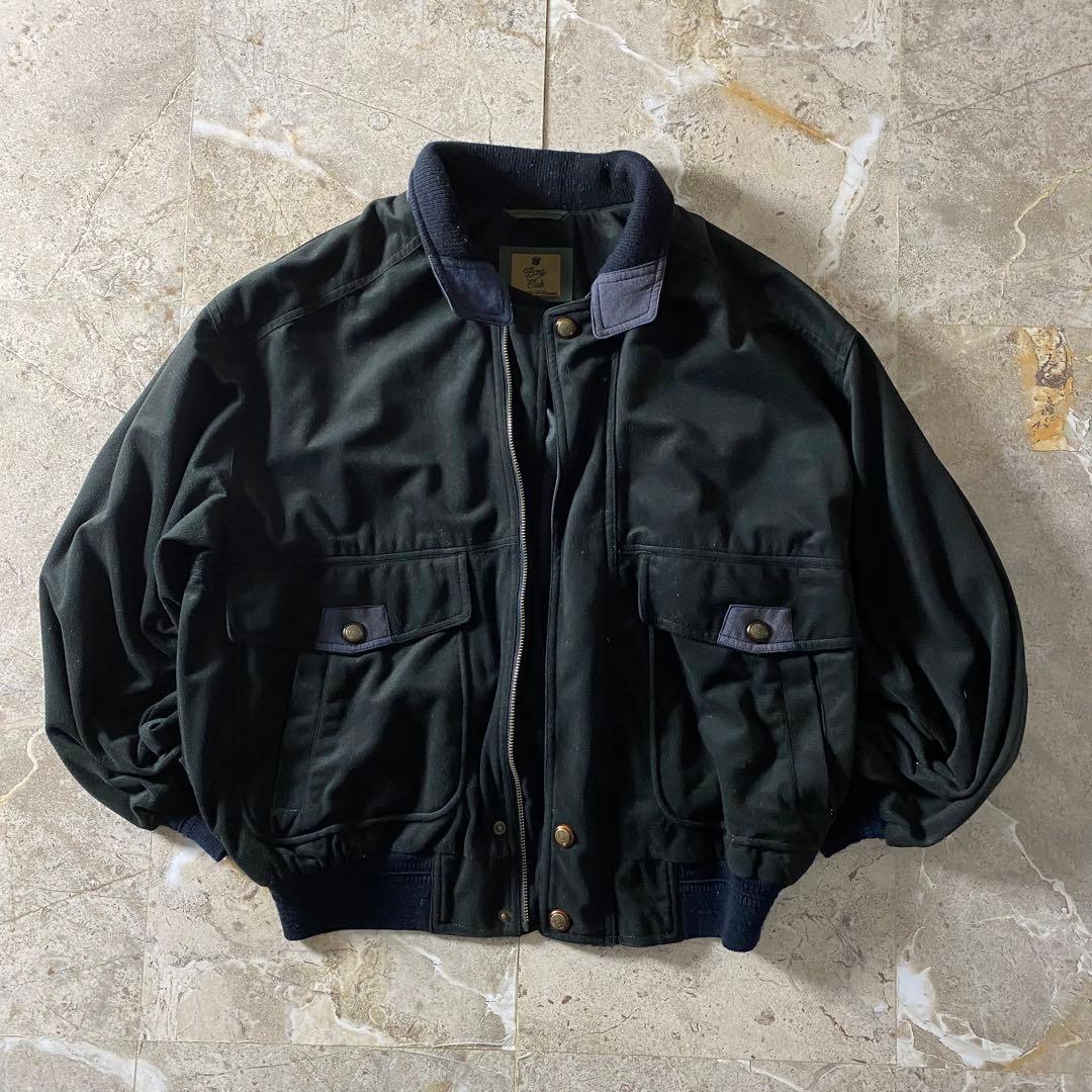 90svintage 短丈 ブルゾンジャケット グランジ アメカジ 黒 ゆるダボ