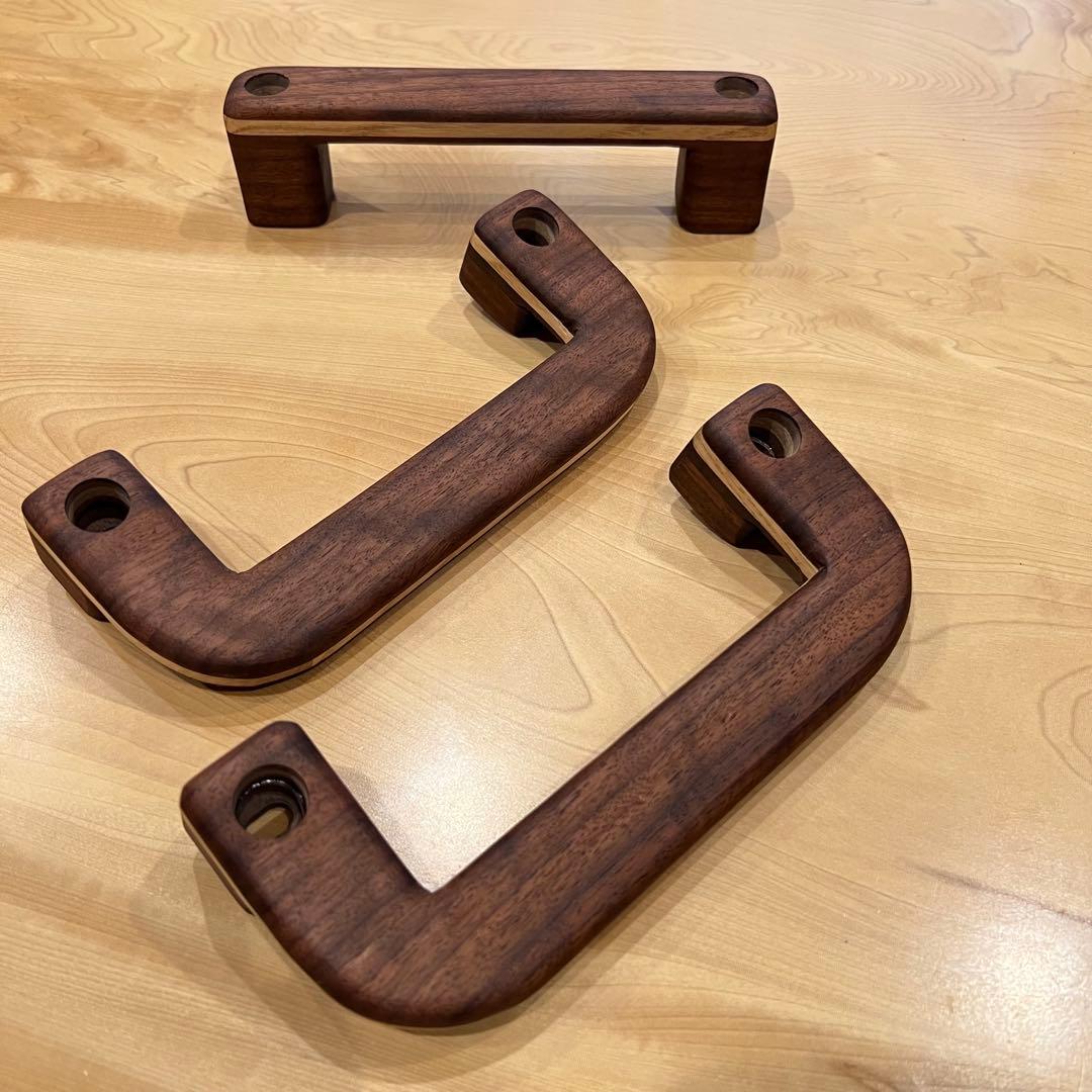 木製アシストグリップ(ウォルナット&チェスナット) ハイエース　Aピラー&頭上用