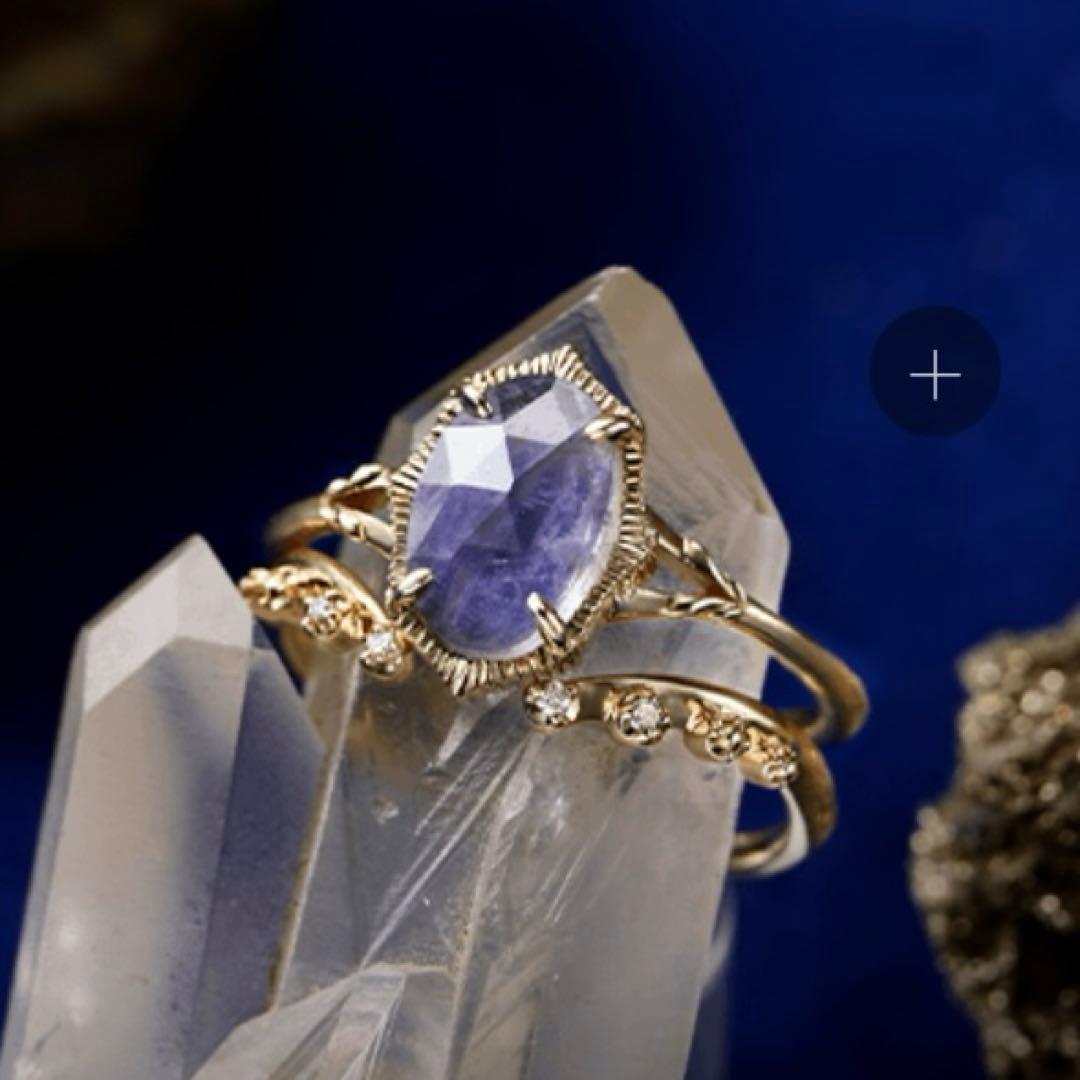 agete アガット　アイオライト　ダイヤモンド　K10 限定　リング　13号