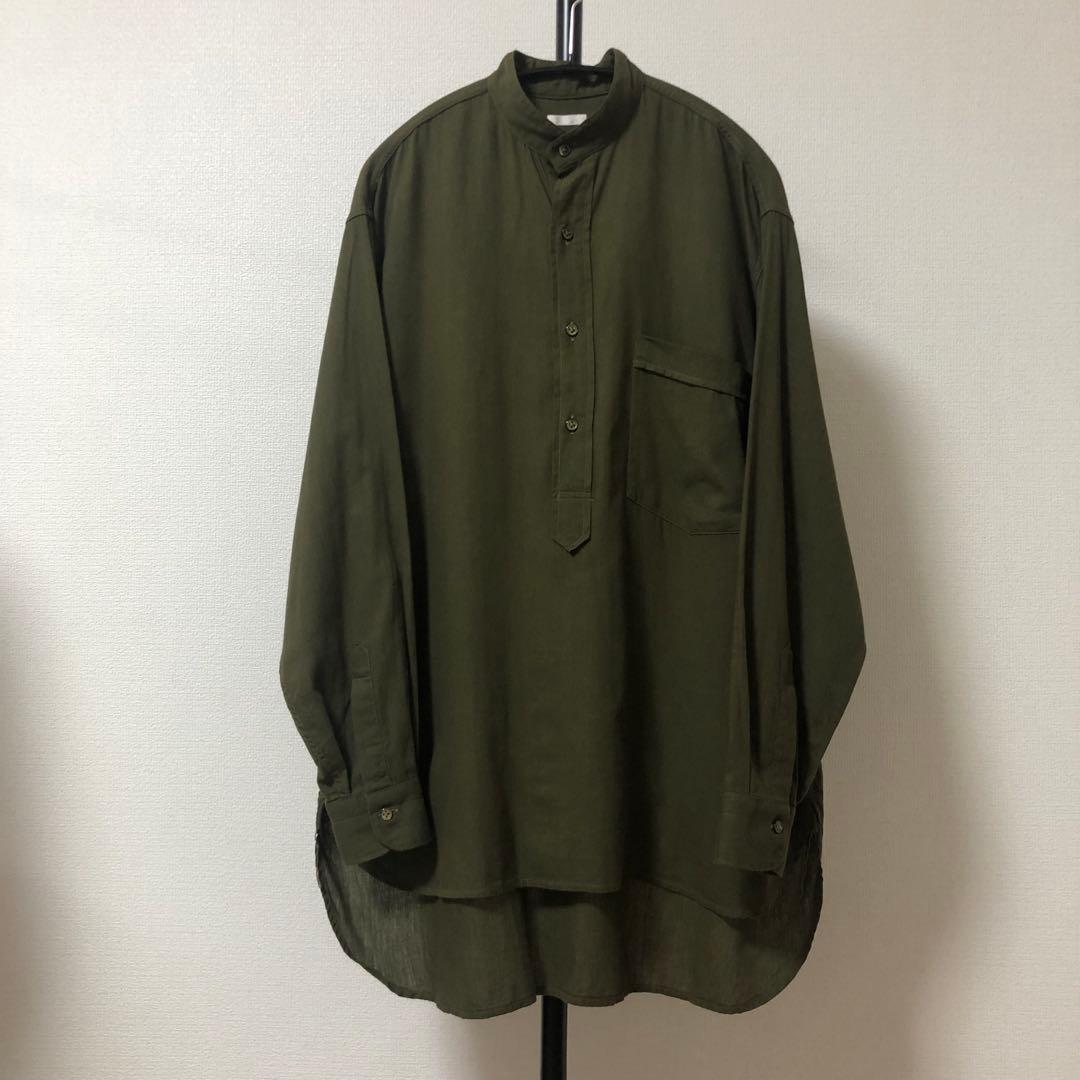 美品✨21ss サイズ3 コモリ プルオーバーシャツ ベタシャン カーキ