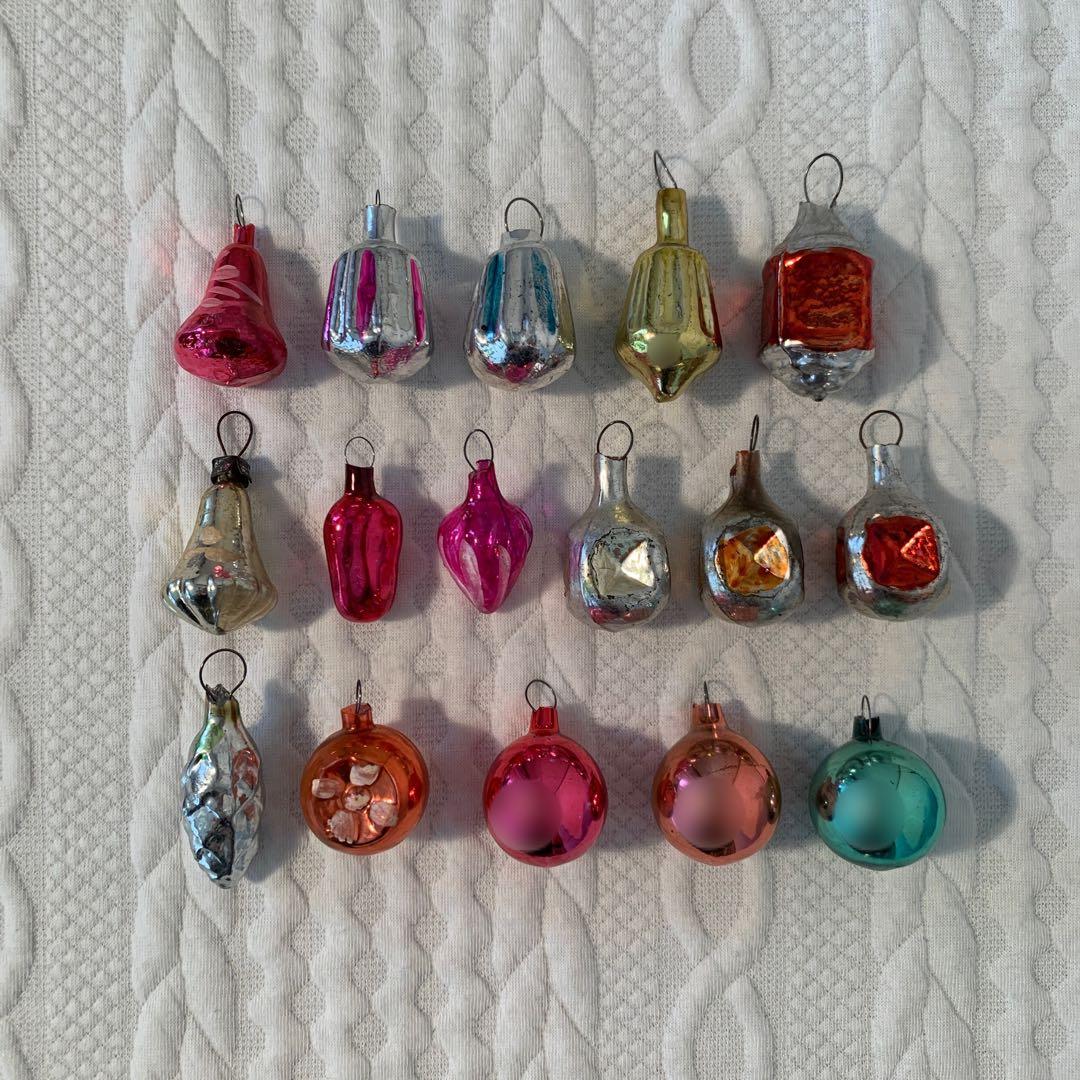 《値下げ》ソビエト ミニガラスオーナメントセット 16個 ヴィンテージ