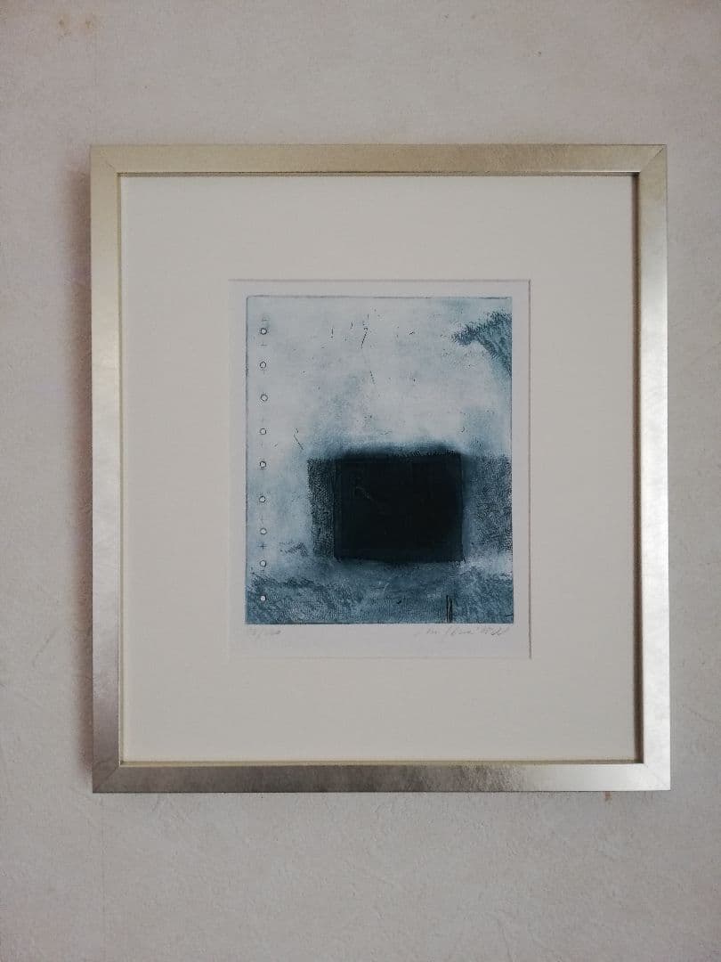 アート599　「タイム1(グリーンブルー)」　インテリアコーディネート