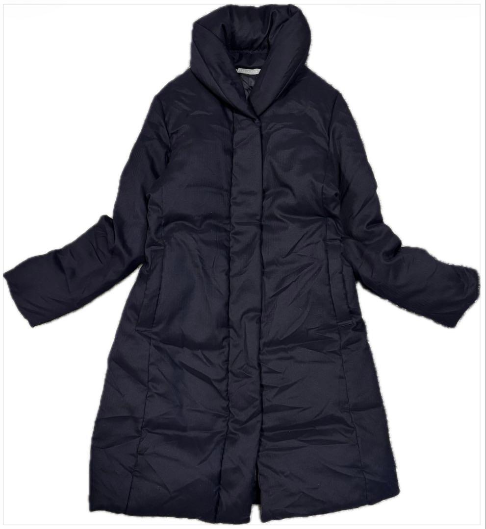 セオリーリュクス ボリュームネック　ロング　ダウンコート ネイビー　40 セオリーリュクス ボリュームネック ロング ダウンコート ネイビー 40
