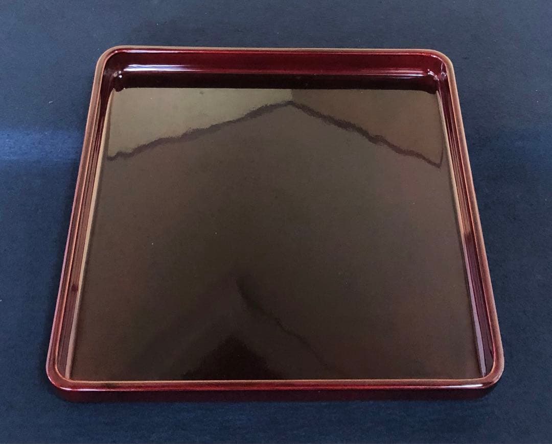 《レ》春慶塗 会席膳5客 四方膳 銘々膳 木製漆器 木箱　260203く4