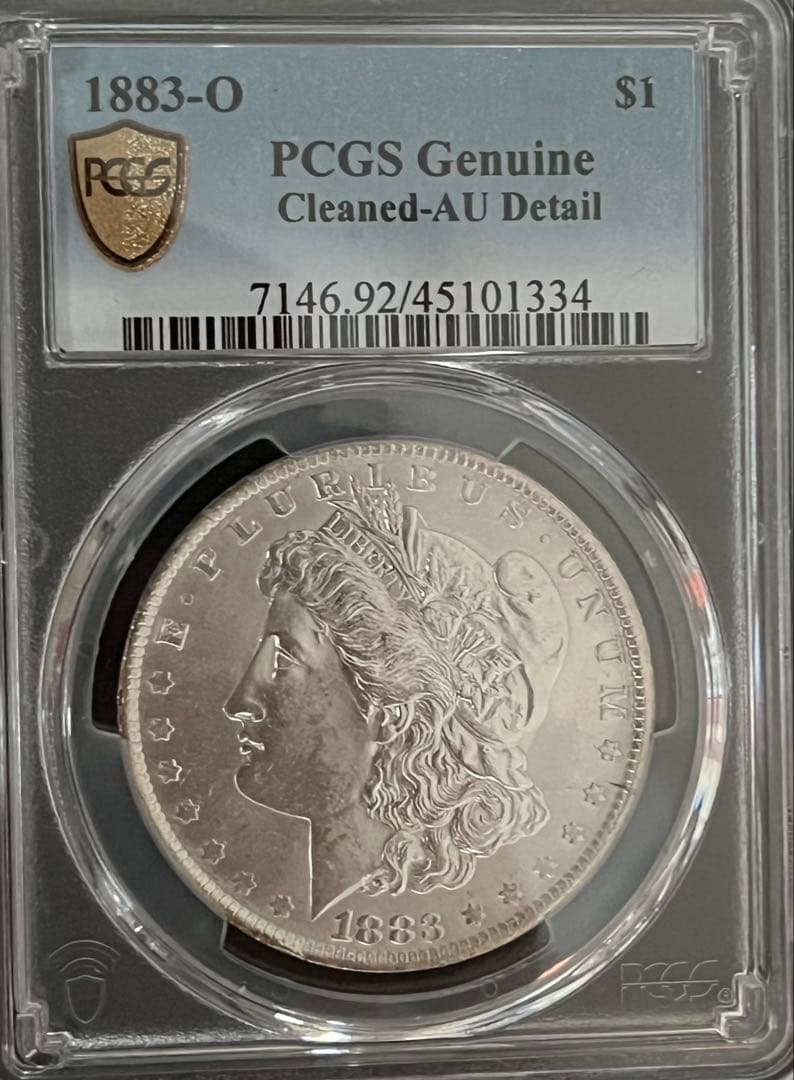 PCGS AU 1883 o モルガンダラー　1ドル銀貨 アメリカ】1ドル 銀貨 モルガンダラー 1886 PCGS Genuine Cleaned-UNC