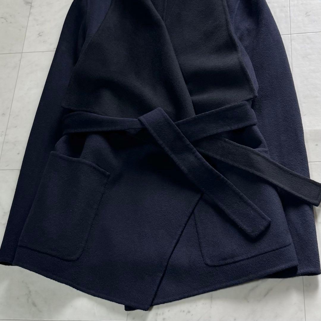 美品 JOSEPH ベルテッドダブルフェイスコート カシミヤ混 バイカラー