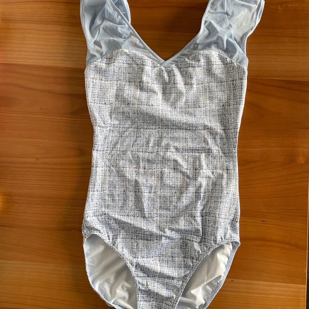 stina スティナ　青系ツィード柄 バレエレオタード stina / type O square / light blue tweed